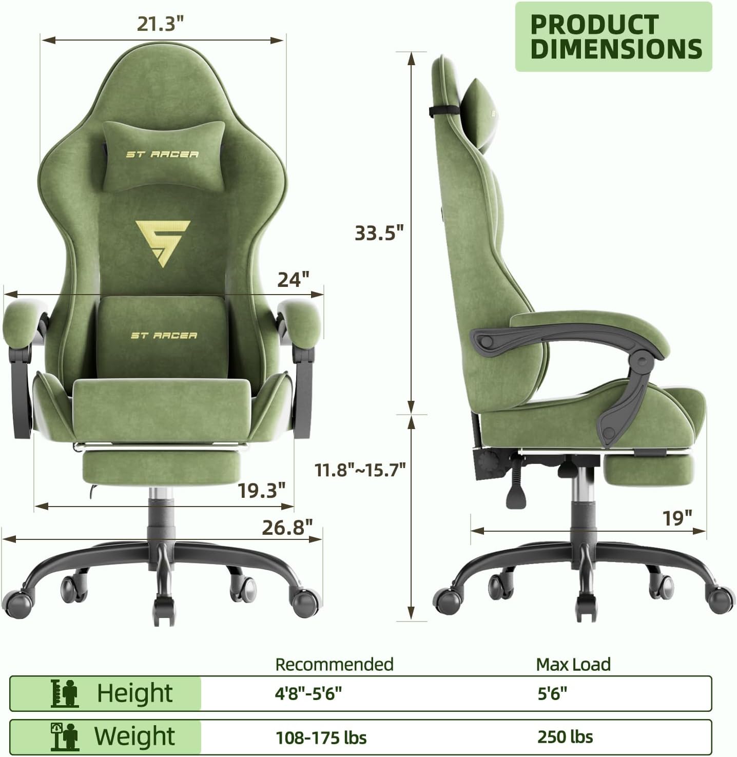Gaming Chair Racing for Adult, - огляд і ціна Office Chair Cushion