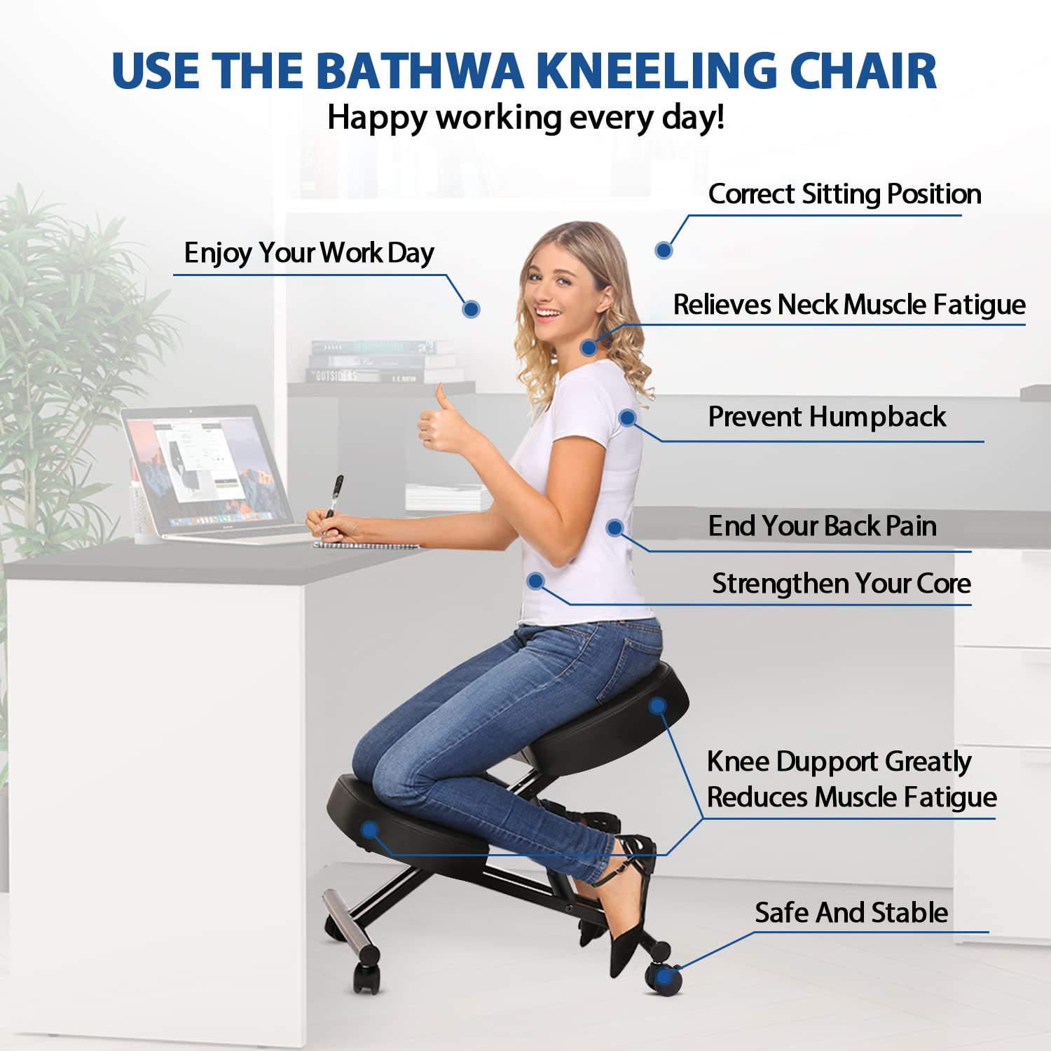Kneeling Chair Ergonomic for O - огляд і ціна Office Chair