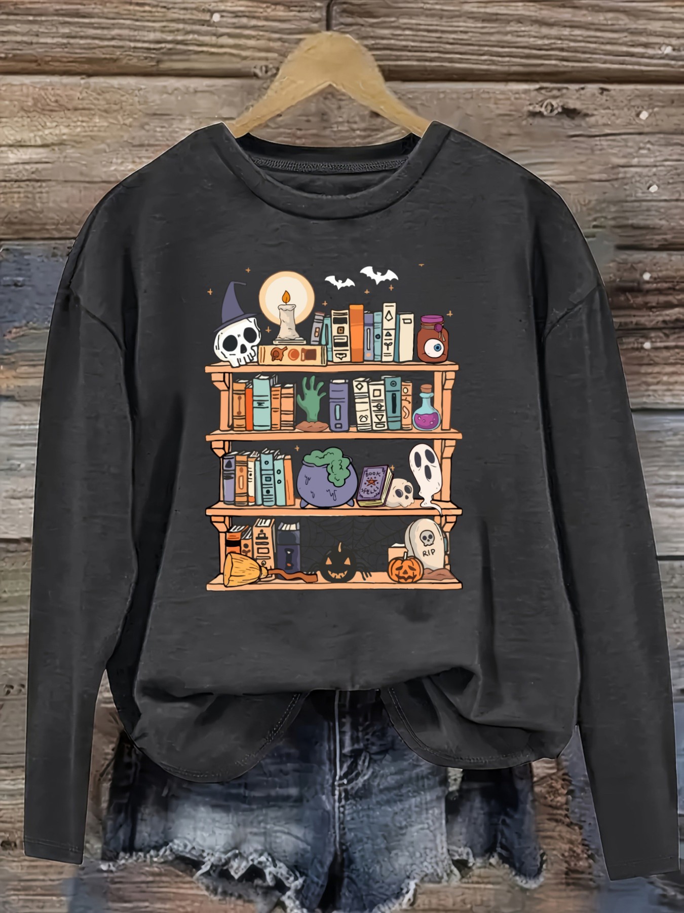 Women's Casual Long Sleeve Cre - огляд і ціна Bookshelf