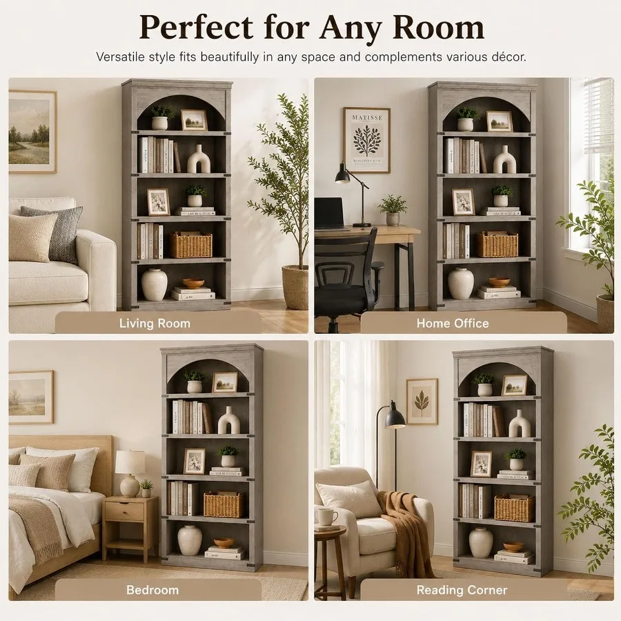 68.7 Tall Farmhouse Arched Boo - огляд і ціна Bookshelf